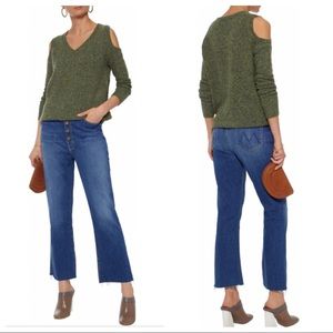 Rebecca Minkoff Cold Shoulder Sweater in Green
